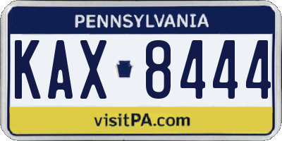 PA license plate KAX8444