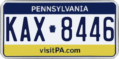 PA license plate KAX8446