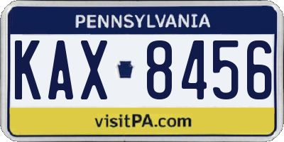 PA license plate KAX8456