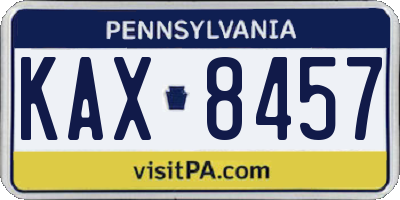 PA license plate KAX8457