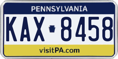 PA license plate KAX8458
