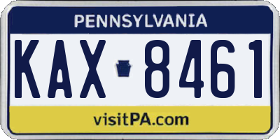 PA license plate KAX8461