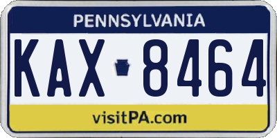PA license plate KAX8464