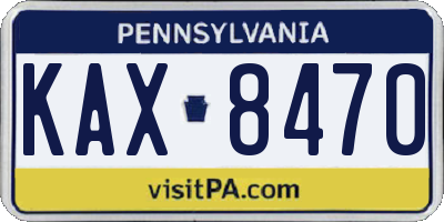 PA license plate KAX8470