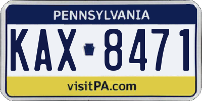 PA license plate KAX8471