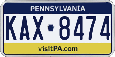 PA license plate KAX8474