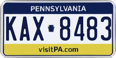 PA license plate KAX8483