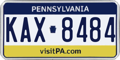 PA license plate KAX8484