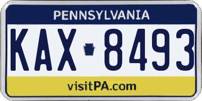 PA license plate KAX8493