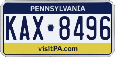 PA license plate KAX8496