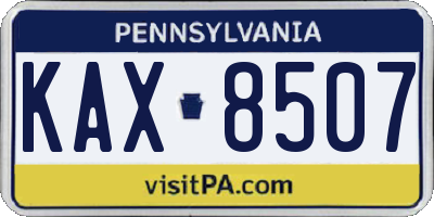 PA license plate KAX8507