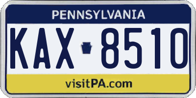 PA license plate KAX8510