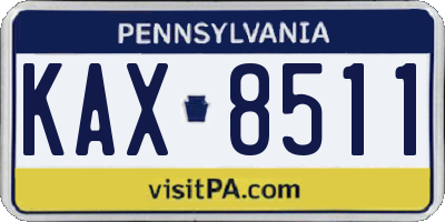 PA license plate KAX8511