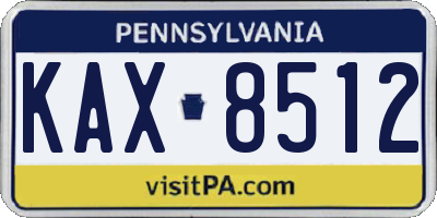 PA license plate KAX8512