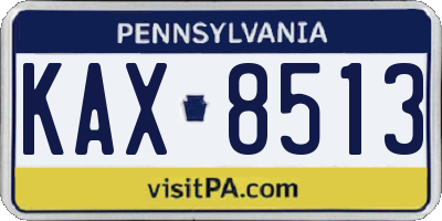 PA license plate KAX8513