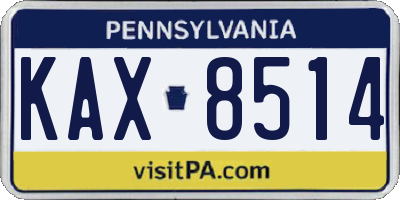 PA license plate KAX8514