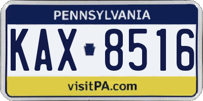 PA license plate KAX8516