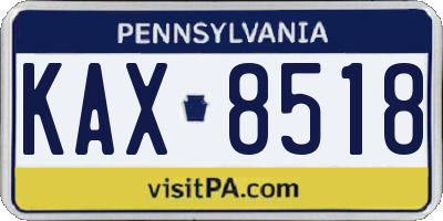 PA license plate KAX8518