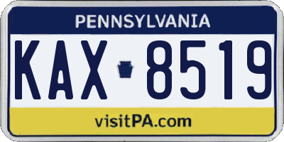 PA license plate KAX8519