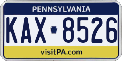 PA license plate KAX8526
