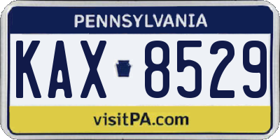 PA license plate KAX8529