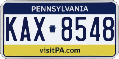 PA license plate KAX8548