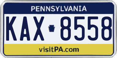 PA license plate KAX8558