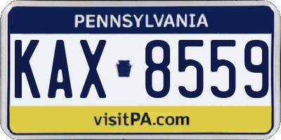 PA license plate KAX8559