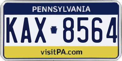PA license plate KAX8564