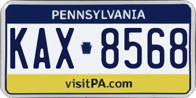PA license plate KAX8568