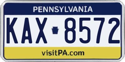 PA license plate KAX8572