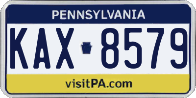 PA license plate KAX8579