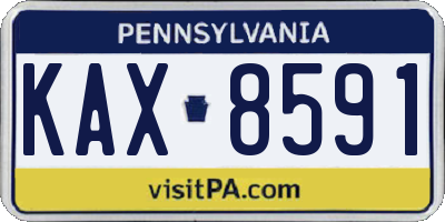 PA license plate KAX8591