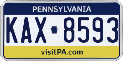 PA license plate KAX8593