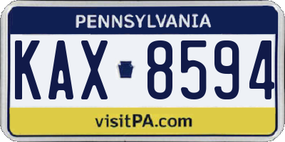 PA license plate KAX8594