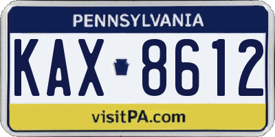 PA license plate KAX8612