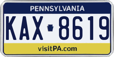 PA license plate KAX8619