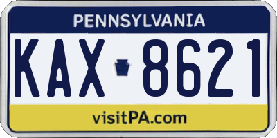 PA license plate KAX8621