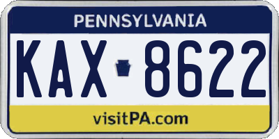 PA license plate KAX8622
