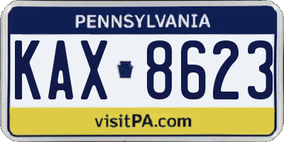 PA license plate KAX8623