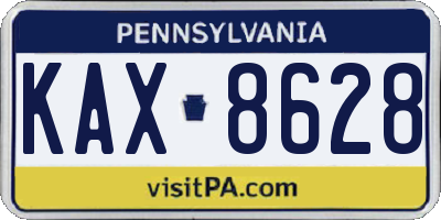 PA license plate KAX8628