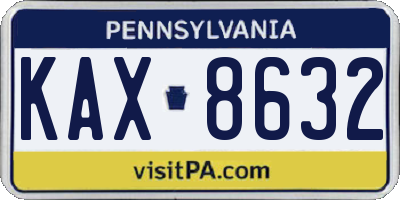 PA license plate KAX8632