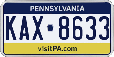 PA license plate KAX8633