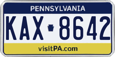 PA license plate KAX8642