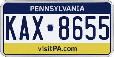 PA license plate KAX8655