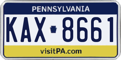 PA license plate KAX8661