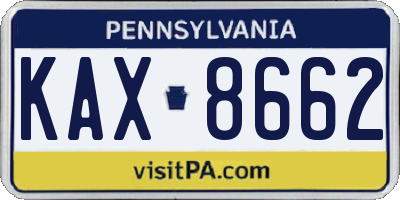 PA license plate KAX8662