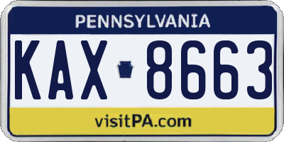PA license plate KAX8663