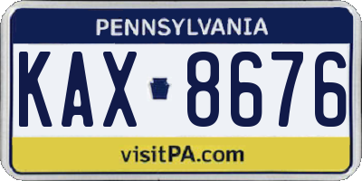 PA license plate KAX8676
