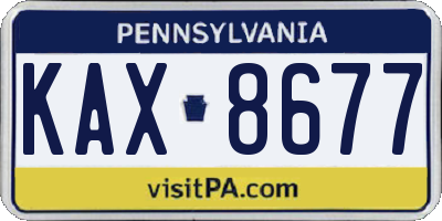 PA license plate KAX8677
